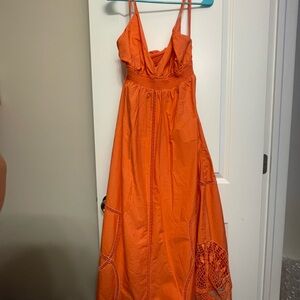 vineyard vines orange Spaghetti Strap Dress